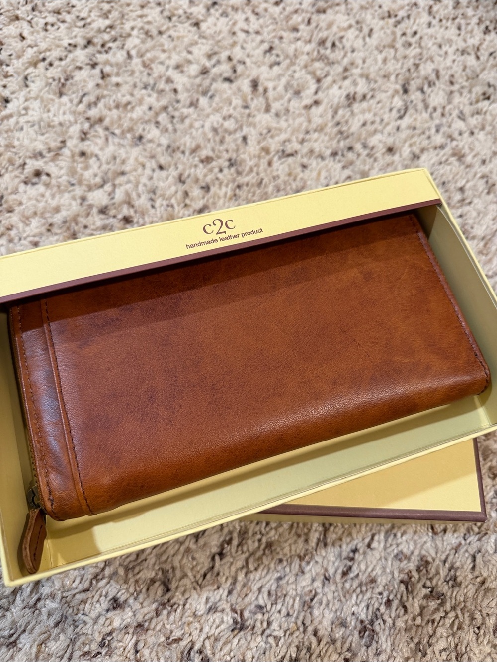 C2 by Calibrate Men's Brown Leather Money Clip Wallet